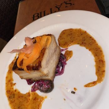 Billy's - Pork Belly   Beer & Soy Braised Slaw | Jalapeño Slaw | Pickled Ginger | Vegetable Ribbons | Sweet Spicy Chili Sauce - Steakhouses Near Me - Roanoke, Virginia