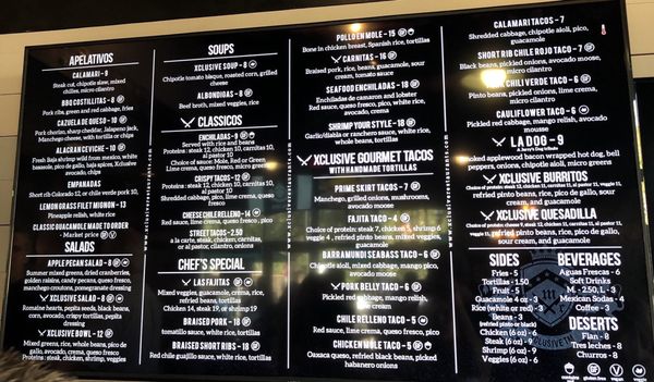 Menu photo 8 Xclusive Taqueria Moderna Ladera Ranch, CA
