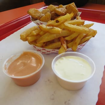 Dan's Drive In - Two different kinds of fries and two regional sauce delicacies. - American Near Me - Montpelier, Idaho