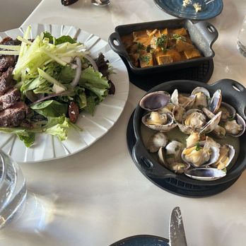 Petiscos - House salad with steak, beef tongue, clams - Portuguese Near Me - San Jose, California