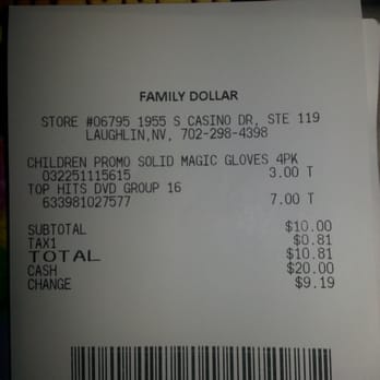 Family Dollar - Proof of purchase. Yet upc codes do not match. Nor title of dvd on reciept. Possibly to keep from filing a return. - Department Stores Near Me - Laughlin, Nevada