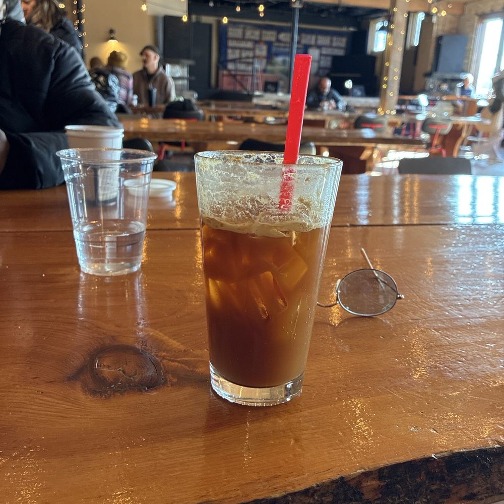 Espresso tonic. No syrup. Lemon flavored.