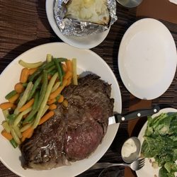 Andrea's Steak & Sea Food House - Prime rib Caesar salad baked potato. We also had Ice cream