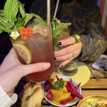 Shukette - Floral & Citrus Spritz ft pickles and hummus - Middle Eastern Near Me - New York, New York Shukette - Floral & Citrus Spritz ft pickles and hummus - Middle Eastern Near Me - New York, New York