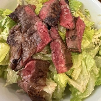 Buenos Aires Grill - This is the steak Caesar salad and keep in mind I like my meat super rare! - Argentine Near Me - Northridge, California