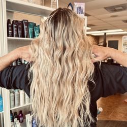 Catwalk Hair Studio - Back of my hair. I love the waves. She trimmed the split ends and curled it.