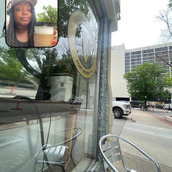 Rio Dulce - Matchmaker Latte was very good! Also a glimpse at the outdoor seating. - Coffee & Tea Near Me - Fort Worth, Texas