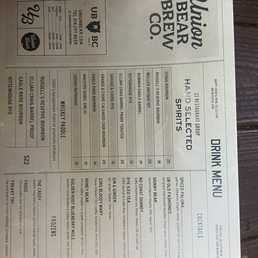 Drink menu 2/22/26 Drink menu 2/22/26