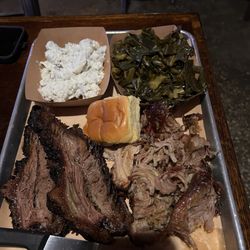 Southern Roots Smokehouse - Brisket, pulled pork, collards, potatoe salad,