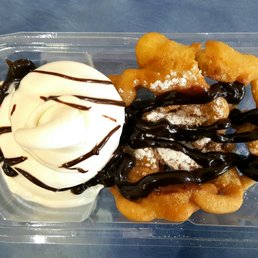 Hot Fudge Funnel Cake