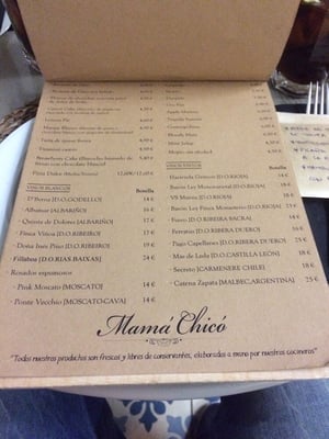 Menu photo 1 Mamá Chicó La Coruña, C Menu photo 1 Mamá Chicó La Coruña, C