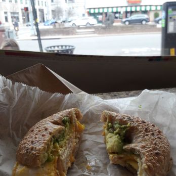 Brooklyn Bagel Bakery - Had the egg, meat, & cheese with avocado on skinny wheat.  Great breakfast! - Bagels Near Me - Arlington, Virginia