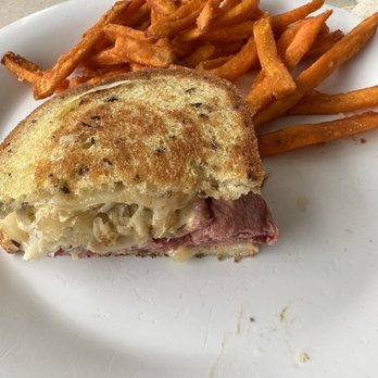 Julie's Diner - Reuben Sandwich. Delicious!  I done ate the other half. Lol - Diners Near Me - Bronson, Florida