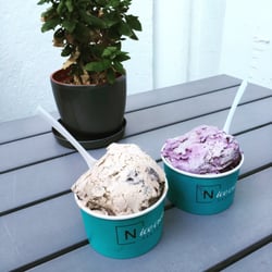 N'Ice Cream Factory - Przepyszne lody na mleku sojowym :) Banan, masło orzechowe, oreo i jagody, migdały, chałwa