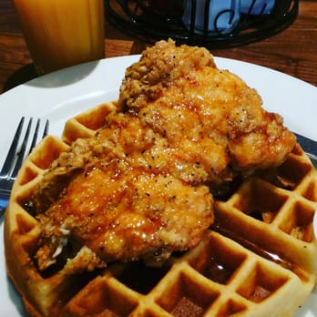 Hollywood Beach Cafe - Their version of Chicken and Waffle...portion size was good and tasted great. - Breakfast & Brunch Near Me - Oxnard, California