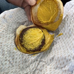 the inside of a sandwich