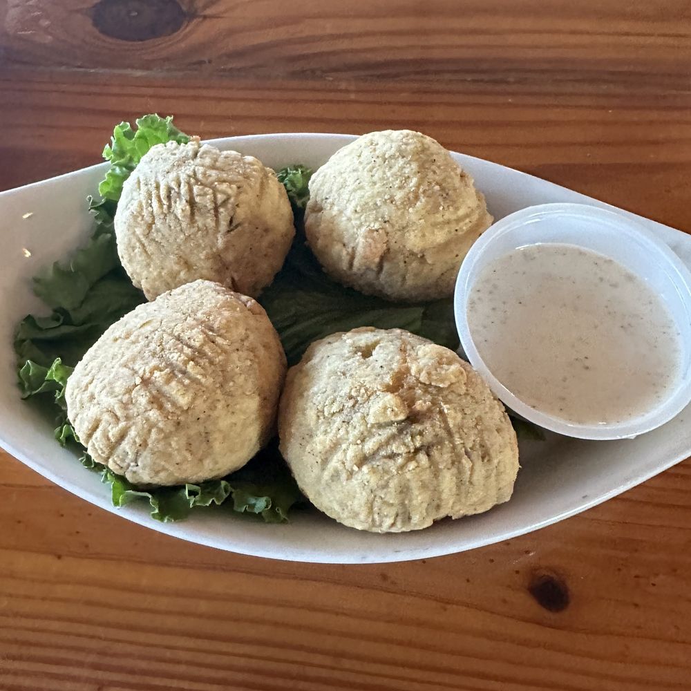 Stingaree - Boudin balls. Two thumbs up! - Seafood Near Me - Crystal Beach, Texas Stingaree - Boudin balls. Two thumbs up! - Seafood Near Me - Crystal Beach, Texas