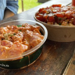 Foodland - Left to Right: Spicy Mayo Ahi Side + Shoyu Sesame Ahi Poke over Brown Rice
