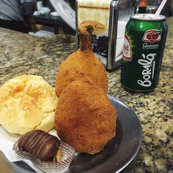 Santa Tereza - Pao de queijo, coxinhas and some sort of chocolate pastry. - Bakeries Near Me - São Paulo, SP