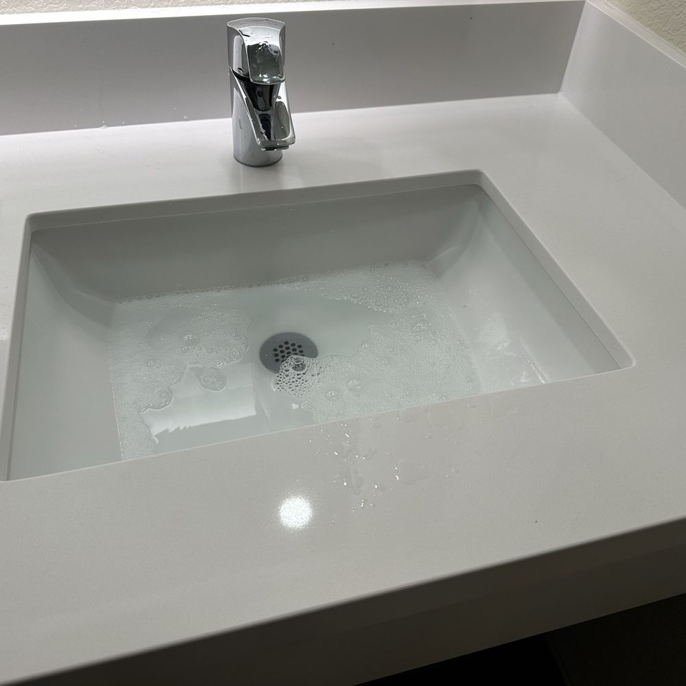 Backed up sink Backed up sink