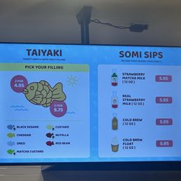 Taiyaki/Drink Menu Taiyaki/Drink Menu