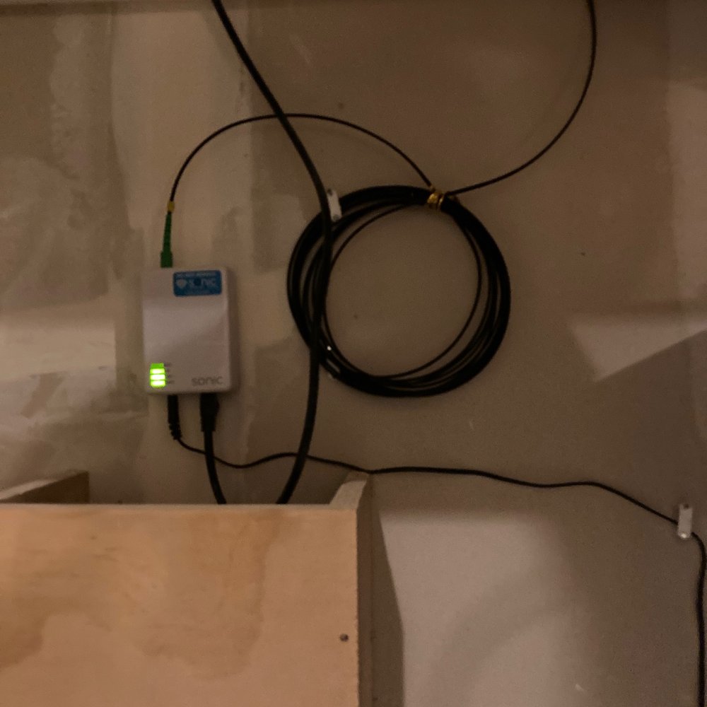 Sonic - Fiber routed to modem in the garage - Internet Service Providers Near Me - Santa Rosa, California Sonic - Fiber routed to modem in the garage - Internet Service Providers Near Me - Santa Rosa, California
