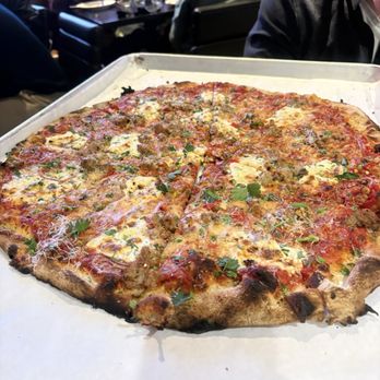 Sally's Apizza - Spicy meatball pizza - Italian Near Me - Farmington, Connecticut Sally's Apizza - Spicy meatball pizza - Italian Near Me - Farmington, Connecticut