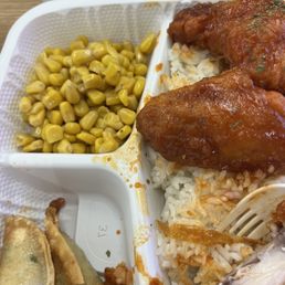 Spicy "bone in" chicken with mini mandoo