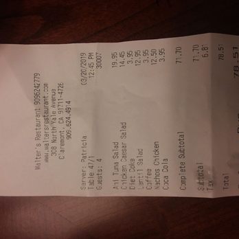 Walters - I told my daughter she shouldn't have ordered a 2nd soda cause it was flat and I paid $8.00 for that. Refills should not be 3.95. - Breakfast & Brunch Near Me - Claremont, California