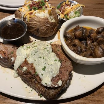 Outback Steakhouse - Prime rib, loaded, baked, potato, sautéed mushrooms - Steakhouses Near Me - El Cajon, California Outback Steakhouse - Prime rib, loaded, baked, potato, sautéed mushrooms - Steakhouses Near Me - El Cajon, California