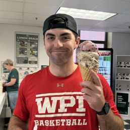 Waffle cone with cherry, smores, and buckeye. Waffle cone with cherry, smores, and buckeye.