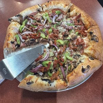 PizzAmore - 12 inch cheese pizza with Canadian bacon, sun-dried tomato's,bell pepper & mushrooms - Pizza Near Me - Albany, Oregon PizzAmore - 12 inch cheese pizza with Canadian bacon, sun-dried tomato's,bell pepper & mushrooms - Pizza Near Me - Albany, Oregon