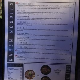 Ramen Menu Ramen Menu