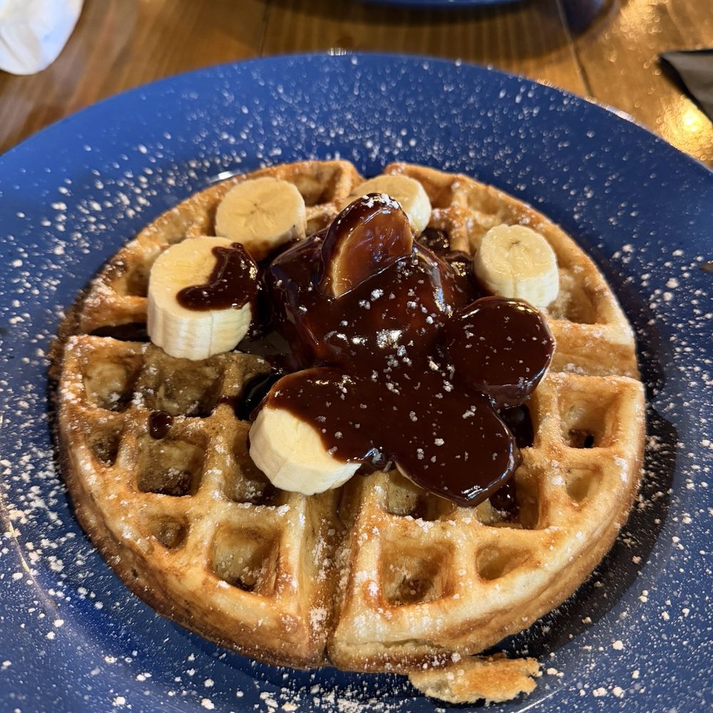 Over Easy Al's - Funky Monkey Waffle - Breakfast & Brunch Near Me - Gatlinburg, Tennessee Over Easy Al's - Funky Monkey Waffle - Breakfast & Brunch Near Me - Gatlinburg, Tennessee