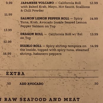 Bistro 29  - sushi menu snippet - New American Near Me - Murphy, North Carolina