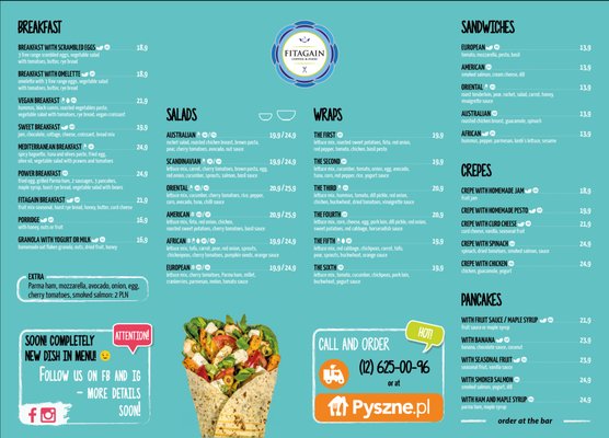 Menu photo 3 Fitagain Café Kraków, MA Menu photo 3 Fitagain Café Kraków, MA