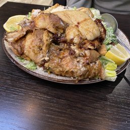 Caesar salad with chicken shawarma