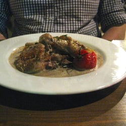 Le Galoubet - Cornish hen with shiitake mushrooms in a beautiful, herb-infused sauce.