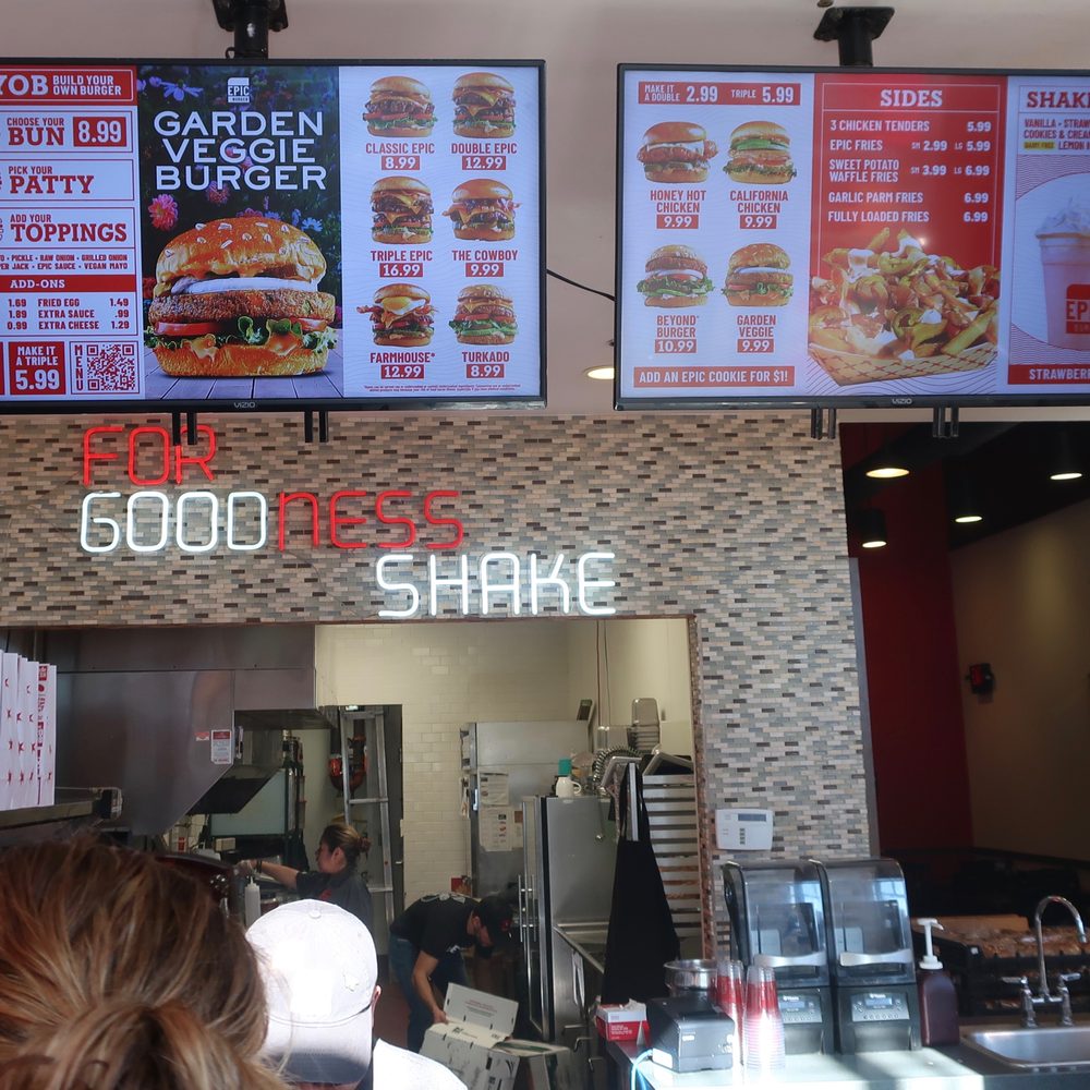 Menu board, circa Feb 2023.