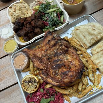 Limoné Mediterranean - Limone Chicken & Fries + Harissa Steak Plate - Mediterranean Near Me - Glendora, California Limoné Mediterranean - Limone Chicken & Fries + Harissa Steak Plate - Mediterranean Near Me - Glendora, California