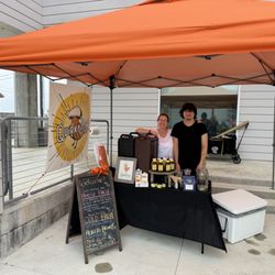 Quirky Birds Coffee Bar - Brandon and I slinging cold brew and house finch!