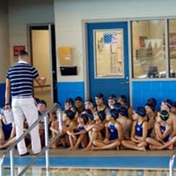 San Antonio Swim Academy - CEO/Owner, and Head Coach of the SASA Sharks, meeting with the swim team before Race Day!