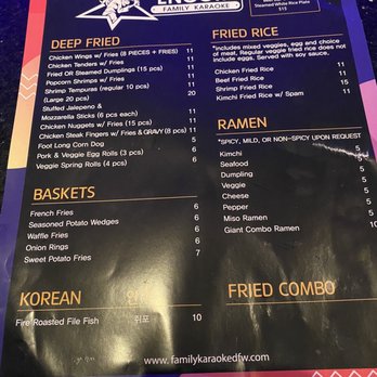 Family Karaoke - Menu - Karaoke Near Me - Dallas, Texas Family Karaoke - Menu - Karaoke Near Me - Dallas, Texas