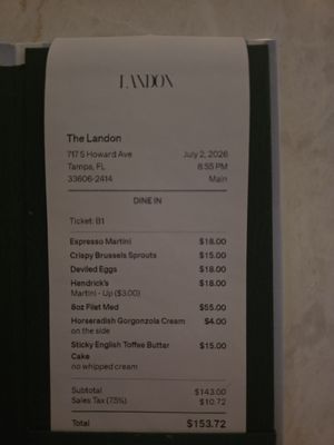 Menu photo 2 The Landon Tampa, FL