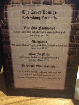 Menu photo 4 Crest Lounge Temple City, CA