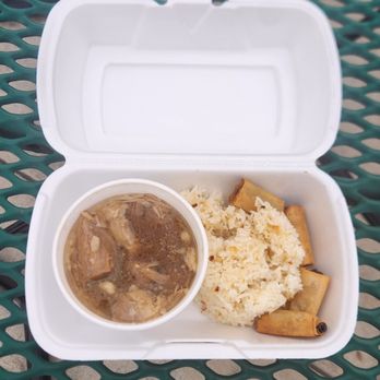 Liv's Lumpias - Pork adobo with garlic fried rice and 4 classic beef lumpias - Filipino Near Me Liv's Lumpias - Pork adobo with garlic fried rice and 4 classic beef lumpias - Filipino Near Me