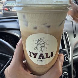 Iced latte with pistachio cold foam