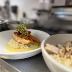 Prairie Canary Restaurant & Bar - Chicken DeBurgo with glazed carrots