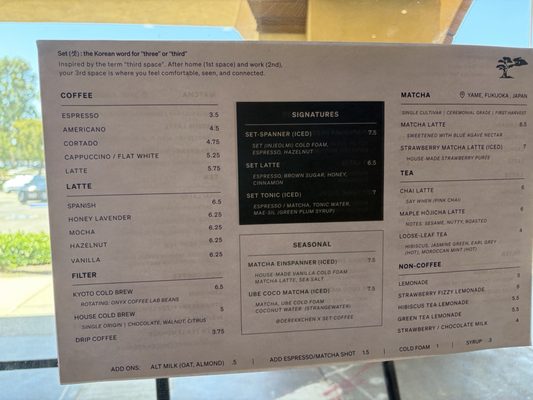 Menu photo 1 SET Coffee Chino, CA