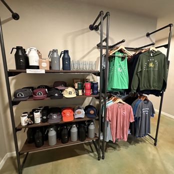 Save The World Brewing - Merch near restrooms - Breweries Near Me - Marble Falls, Texas